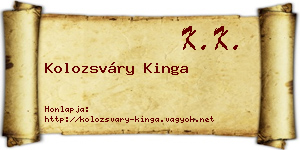 Kolozsváry Kinga névjegykártya