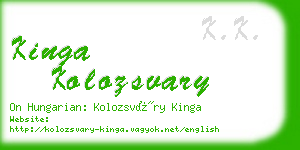 kinga kolozsvary business card